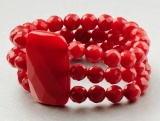3 strand elasticated bracelet red EA2450